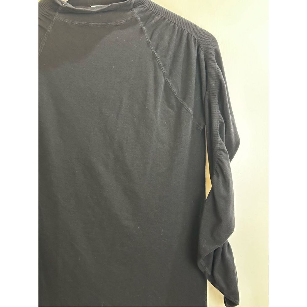 Fabletics black mock turtleneck ruching at shoulders and sleeves Size M - Picture 2 of 6